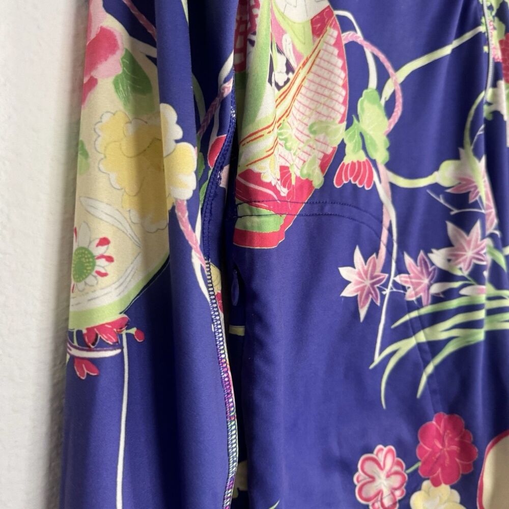 Ralph Lauren Polo Golf Shirt Sz M Bright Floral Print Long Sleeve 1/4 Zip Colors - Picture 5 of 16